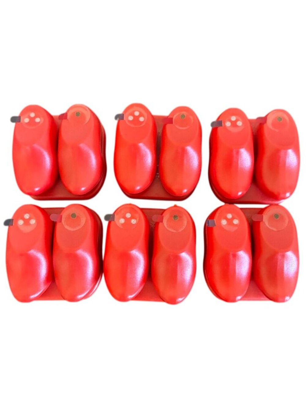 6 Sets - KLM Airlines Red Dutch Shoes Salt & Pepper Shakers Unused